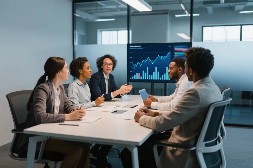 决策者团队利用官方预测计划进行讨论